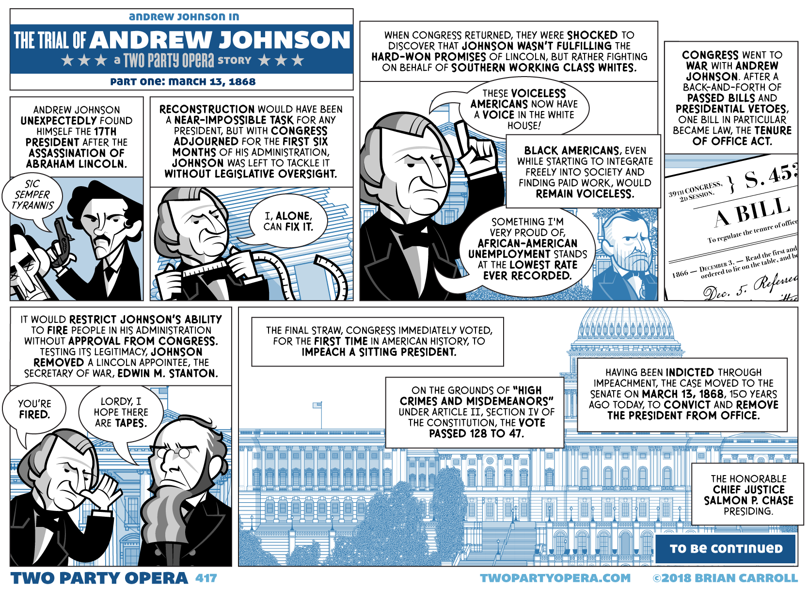 The Trial of Andrew Johnson – Part One: March 13, 1868